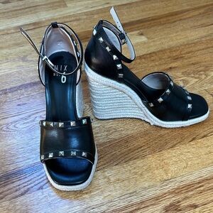 NEW Mix No. 6 Black Studded Wedges